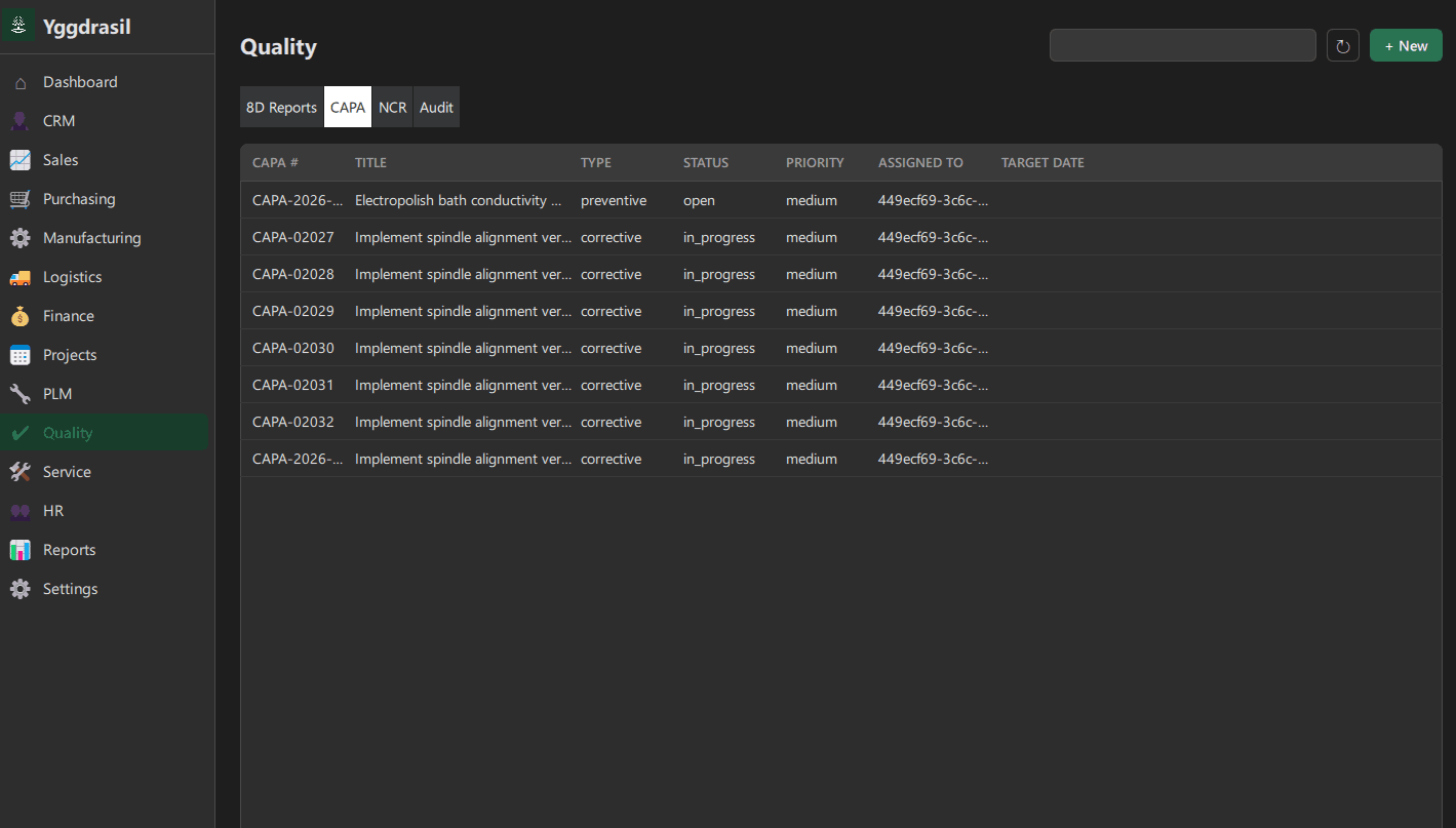 Quality module — Yggdrasil desktop application