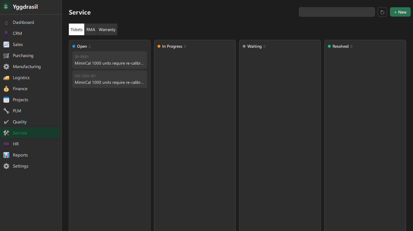 Service module — Yggdrasil desktop application